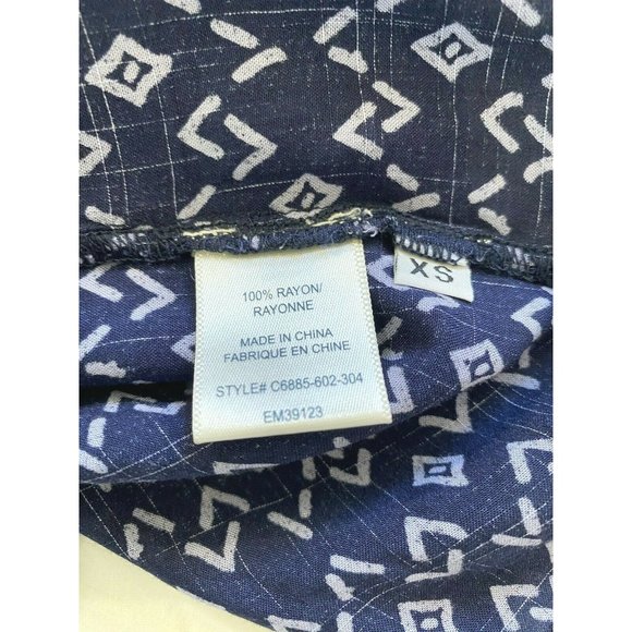 Anthropologie Cloth & Stone Blue Geometric Print Off The Shoulder Mini Dress XS - Picture 4 of 5